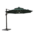 9.8ft/8.2ft outdoor round and square tilt hotel garden led light solar umbrella